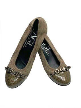 Agl Attilio Giusti Leombruni Monika‎ Gray Cap Toe Ballet Flats